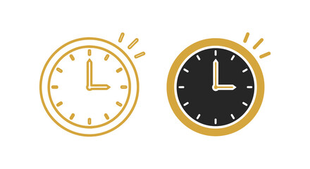 Two analog clocks displaying different times a visual representation of time passing silhouette