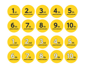 1周年から10周年　アニバーサリー　アイコン