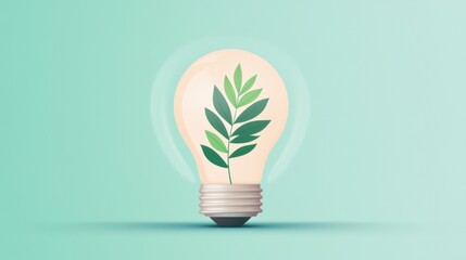 sustainability Energy Efficiency Icon Light bulb icon with a green leaf inside, symbolizing energy efficiency and eco friendly innovations.