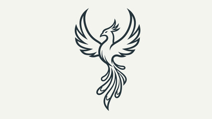 Fototapeta premium Elegant Phoenix Bird Emblem Design.