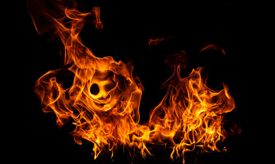 Inferno effect with fire. Flames with dramatic fire background. Burning flame. Blazing fire background. Fire background with flame.