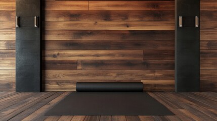 Yoga Studio Rustic Wood Walls.