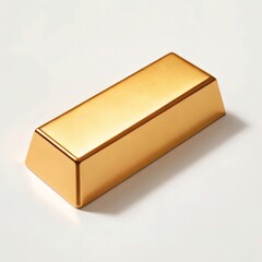Minimal Gold Brick with Elegant Tapered Shadow on Clean Background