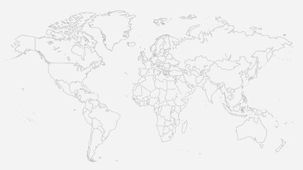 World Map Outline Illustration.