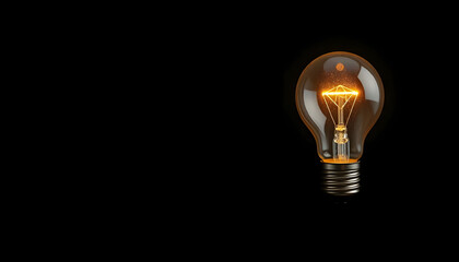light bulb on dark background, concept of creativity. Business idea, creativity or thinking about product and service
