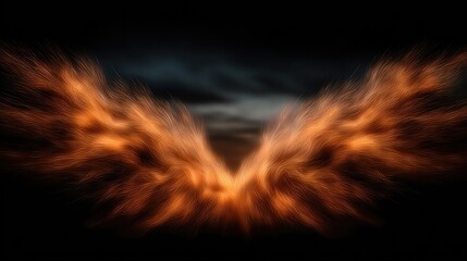 Fototapeta premium Fiery winged design abstract illustration