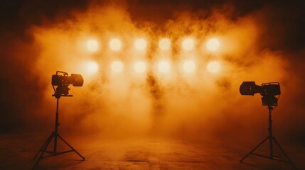 Stage Lights Smoky Ambiance.