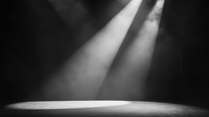 Stage Spotlight Dramatic Black  White.
