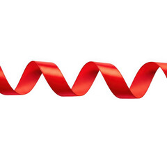 Red ribbon wave isolated on transparent background
