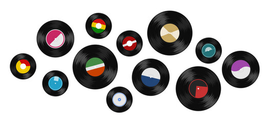 レトロでカラフルなレコード盤