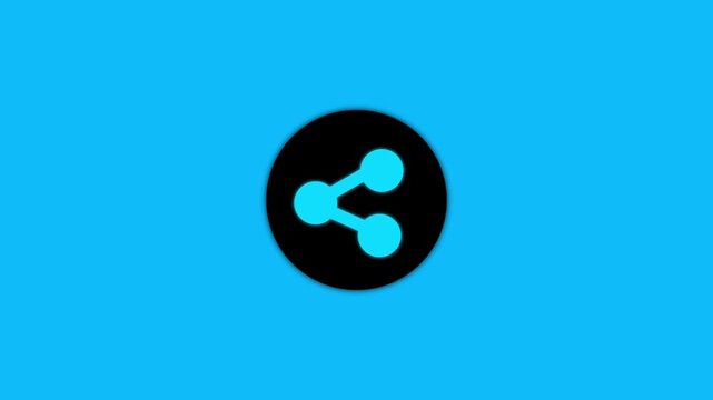 Share icon in flat style. Connected chain, file sharing symbol. share icon concept on green background. 4k video. .