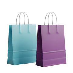 Two shopping bags isolated on transparent background