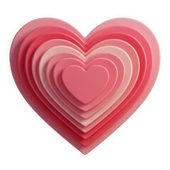 Layered heart icon isolated on transparent background