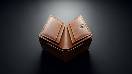 Brown leather wallet with multiple card slots