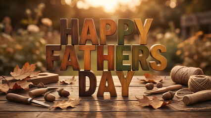 Happy fathers day with gold