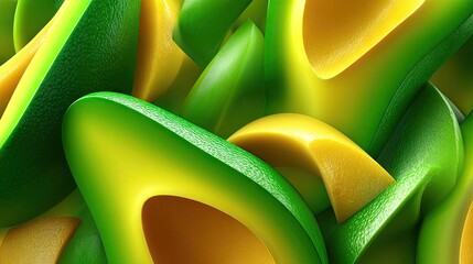 Fresh avocado slices macro view culinary ingredient