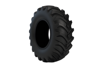 Tractor tire, perfect for agricultural equipment, machinery, farming tools, isolated on a white background