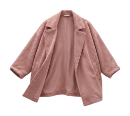 Fashion action cozy pink jacket apparel isolated on transparent background