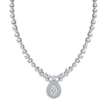 Elegant diamond necklace display jewelry store product luxury isolated on transparent background