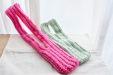 手編みのiphoneポケット 