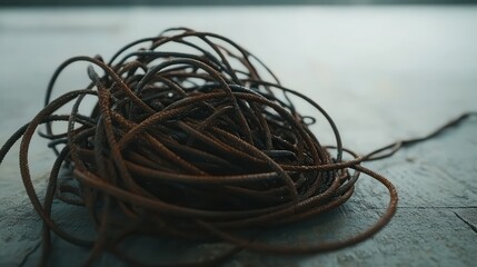 Close up of rusted and tangled ball bearings in detail
