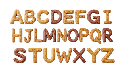 Alphabet letters on isolated on transparent background