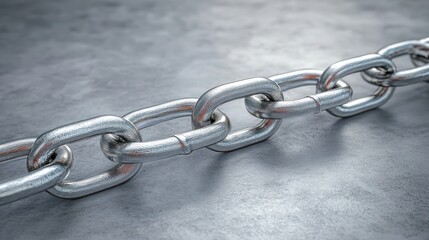 Obraz premium Close up of a metallic industrial chain on a textured surface