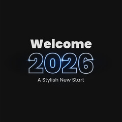 Obraz premium stylish new year 2026 dark poster design