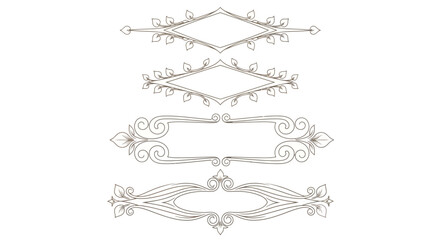 Obraz premium Set of elegant ornamental frames and borders