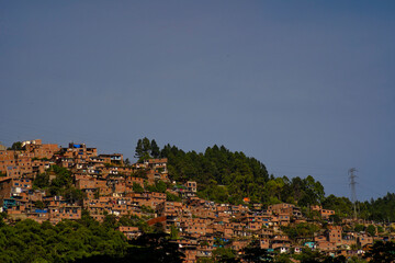 Obraz premium Medellín, Antioquia, Colombia. December 20, 2024. Commune No. 5 Castilla is one of the 16 communes of the city of Medellín, capital of the department of Antioquia. It is located in the northwest of th