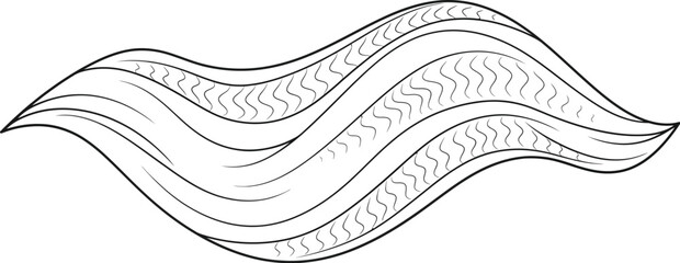 flowing wave abstract design banner outline element decoration texture curve pattern shape art