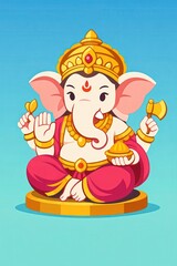 Illustration of lord ganesha for ganesh jayanti.