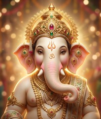 Hindu god ganesh portrait.
