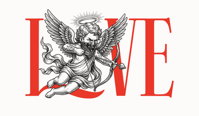Brutal Cupid Love Concept Typography