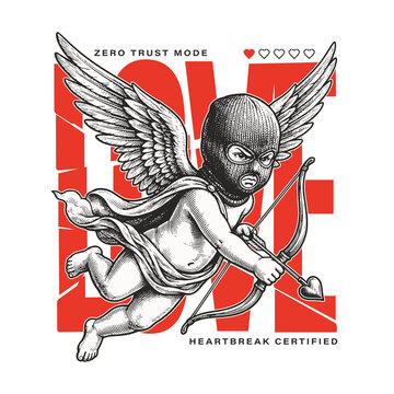 Brutal Cupid Love Typographic Design
