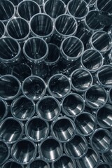 Array of transparent cups