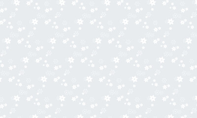 6枚花びら模様が並ぶグレーの背景の小花柄