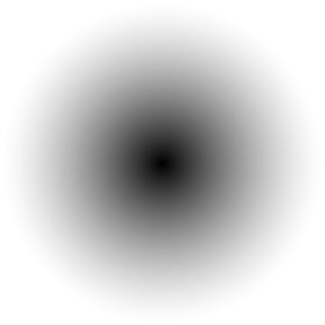 Black radial gradient with a soft central blur and feathered edges on a transparent background, ideal for minimalist designs and modern backdrops