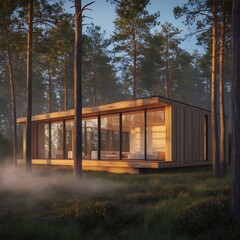 Fototapeta premium wooden house in the woods