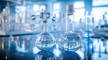 Scientific Flasks and Equipment in a Laboratory Environment