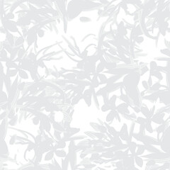 Monochrome Botanical Floral Seamless Pattern Design