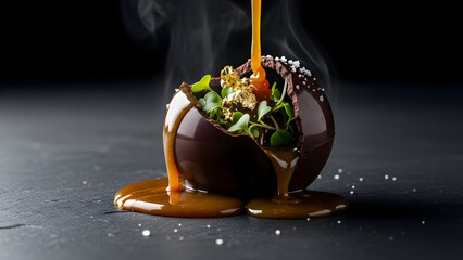 Gourmet Deconstructed Chocolate Sphere