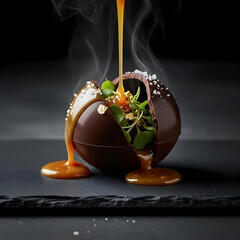 Gourmet Deconstructed Chocolate Sphere