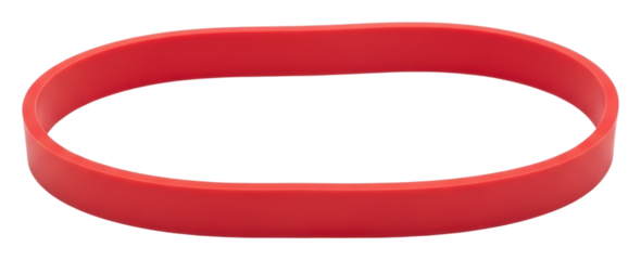 Flexibility in action red rubber band minimalist isolated on transparent background