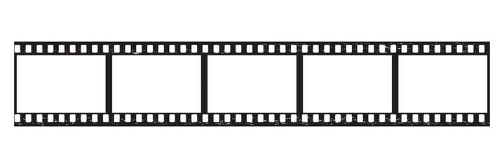 Retro Film Strip Frames Collection with Straight and Curved Movie Strips in transparent background
