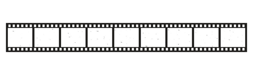 Flat Film Strip Frames Set Isolated on White Background.