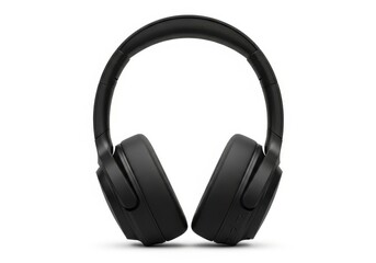 Black over ear headphones isolated on white background