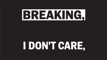 Fototapeta premium Breaking News Text on Black Background with White Letters