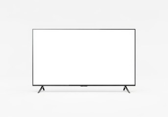 Modern flat screen television display isolated on light cream background