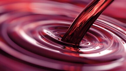Abstract red wine swirls in deep burgundy liquid, creating mesmerizing patterns and reflections. Motion evokes elegance and indulgence, capturing essence of luxury for wine enthusiasts